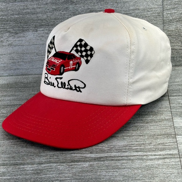 VTG Bill Elliott Bud King Of Beers USA Made Snapback Trucker Hat OSFA 1994 90s - Picture 1 of 16